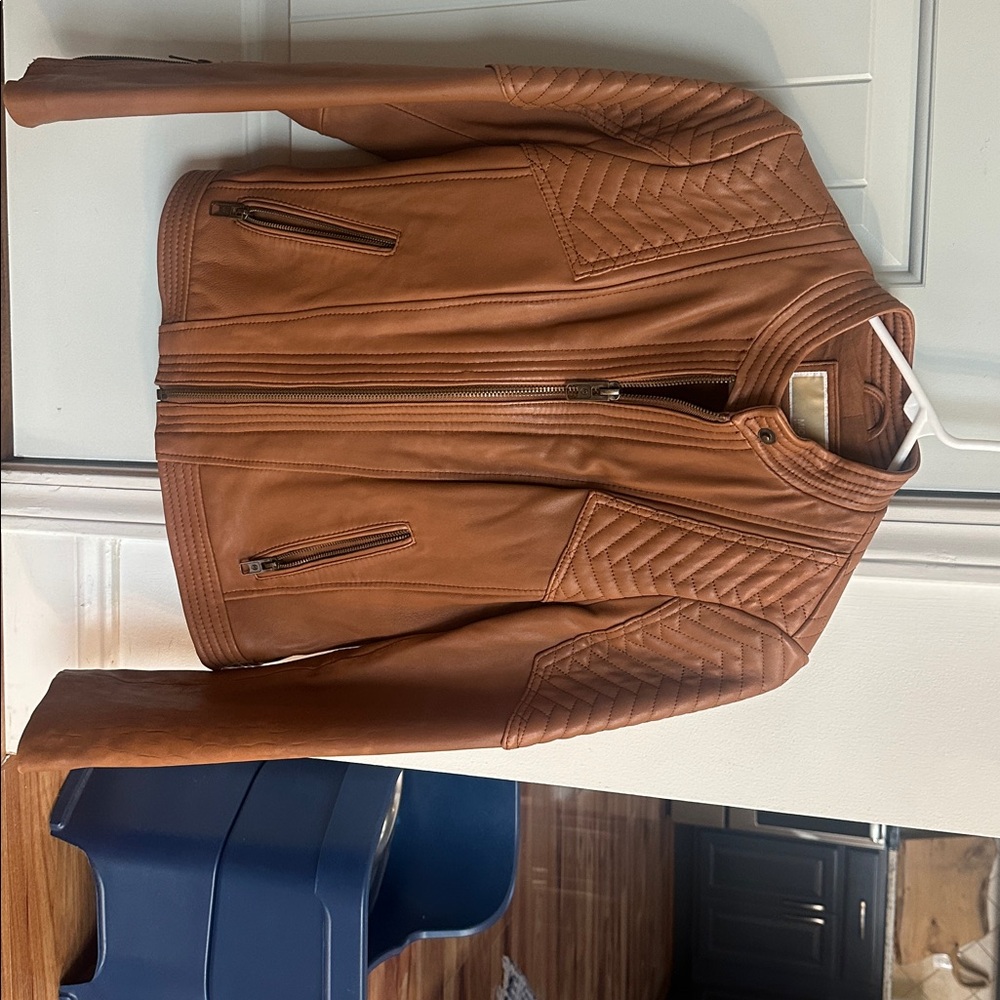 MICHAEL Michael Kors Tan Leather Jacket